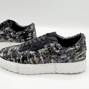 Kendall & Kylie Kardashian Black Sequin Skate Shoe